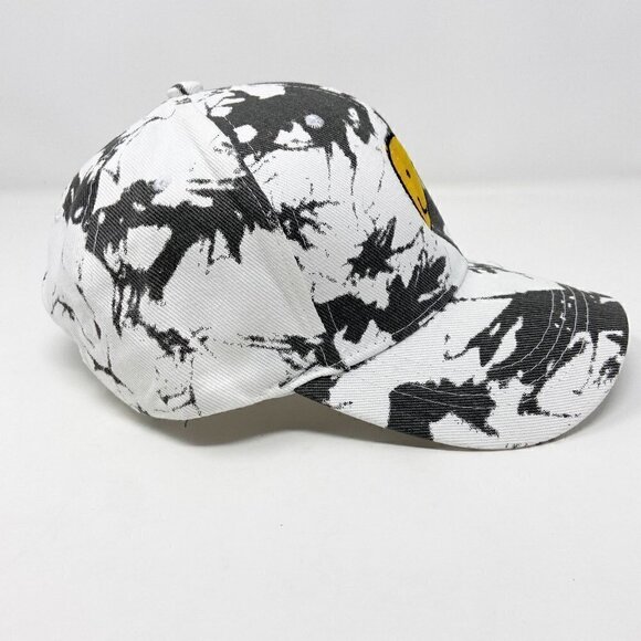 Smiley Face White Gray Tie Dye Ball Cap Hat main image 7